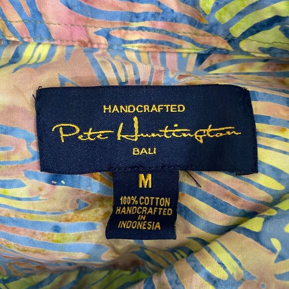Pete Huntington Shirt Womens Button Down Funky Artsy Vacation Hawaiian Travel M - Picture 7 of 7